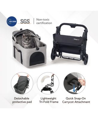  Essential Travois Tri Fold Pet Travel System XL with Detachable Carrier Pet Stroller