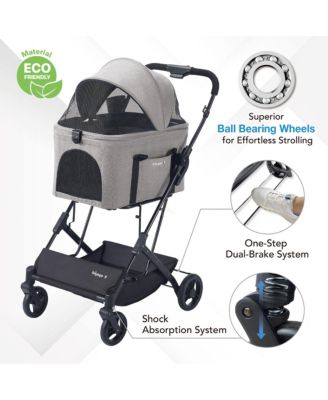  Essential Travois Tri Fold Pet Travel System XL with Detachable Carrier Pet Stroller