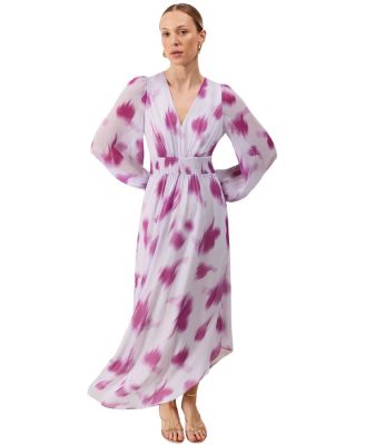 Anya Blurred Floral Smock Waist Dress