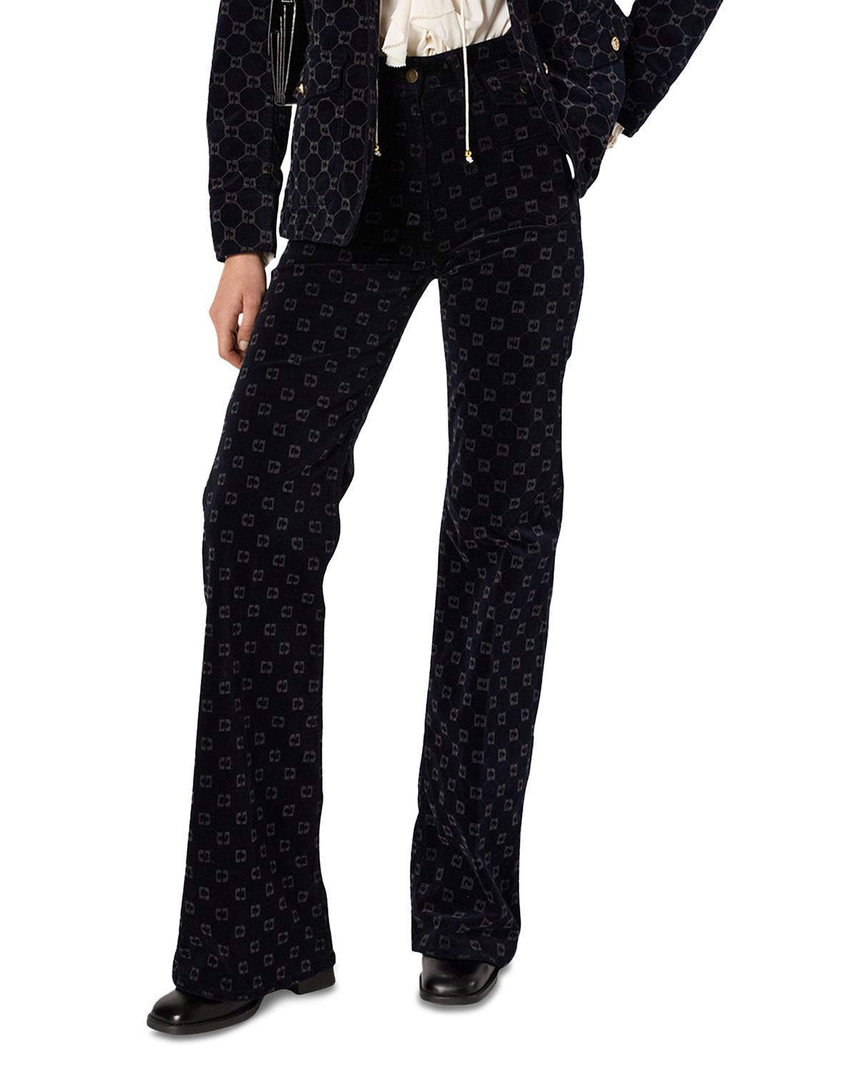 Gerard Darel Anna Monogrammed Flared Jeans