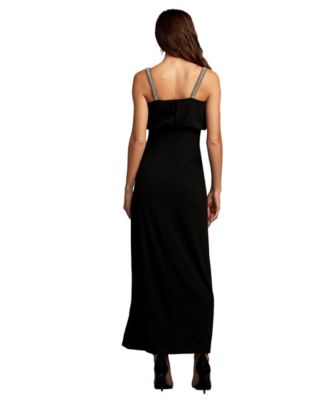 Mora Pearl Strap Blouson Midi Dress