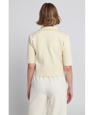 Self Covered Buttons Wide Leg Trouser