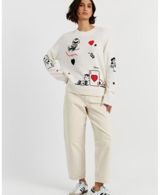 Women's Wool Cashmere Charlie's Poker Pals Sweater