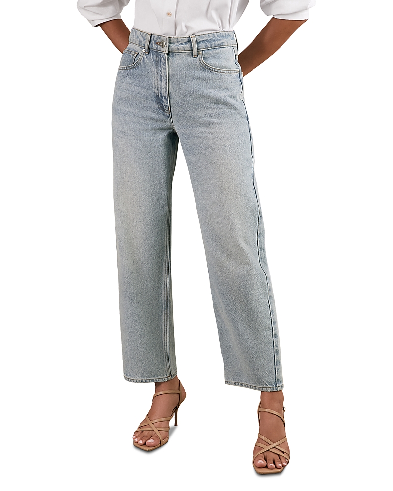 Reiss Petites Selin Straight Leg Jeans In Pale Blue In Blue
