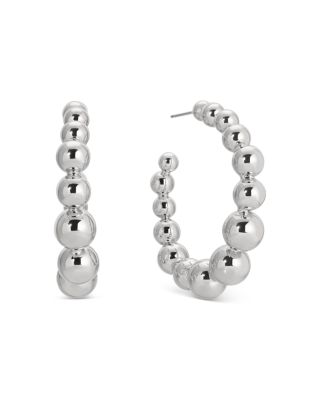 Bubble Graduated Medium Hoop Earrings