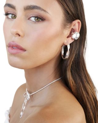 Twist Square Medium Hoop Earrings