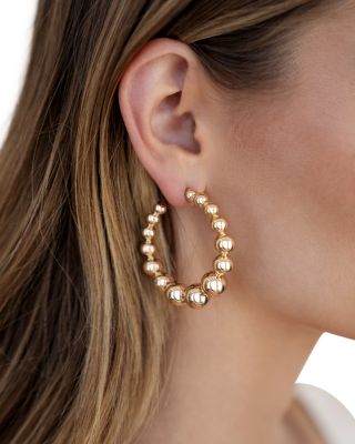 Bubble Graduated Medium Hoop Earrings