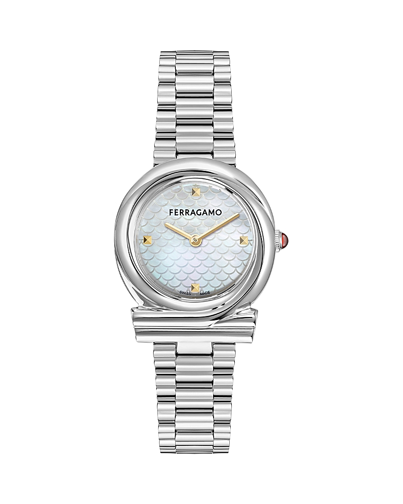 Ferragamo Gancini Twisted Bracelet Watch, 32mm In Metallic