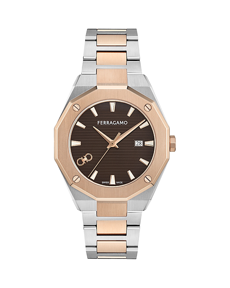 Ferragamo Edge Bracelet Watch, 40mm In Metallic