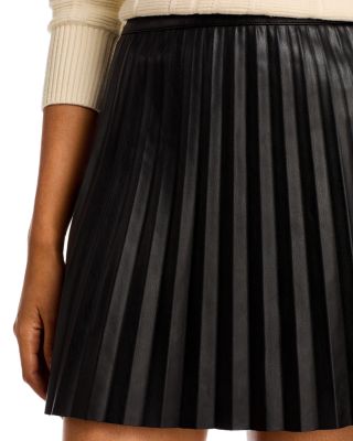 Come Correct Faux Leather Pleated Skirt
