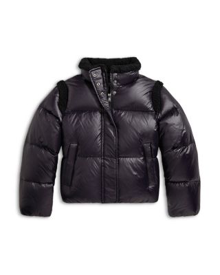 Girls' Teddy Fleece Trim Down Boxy Jacket - Big Kid