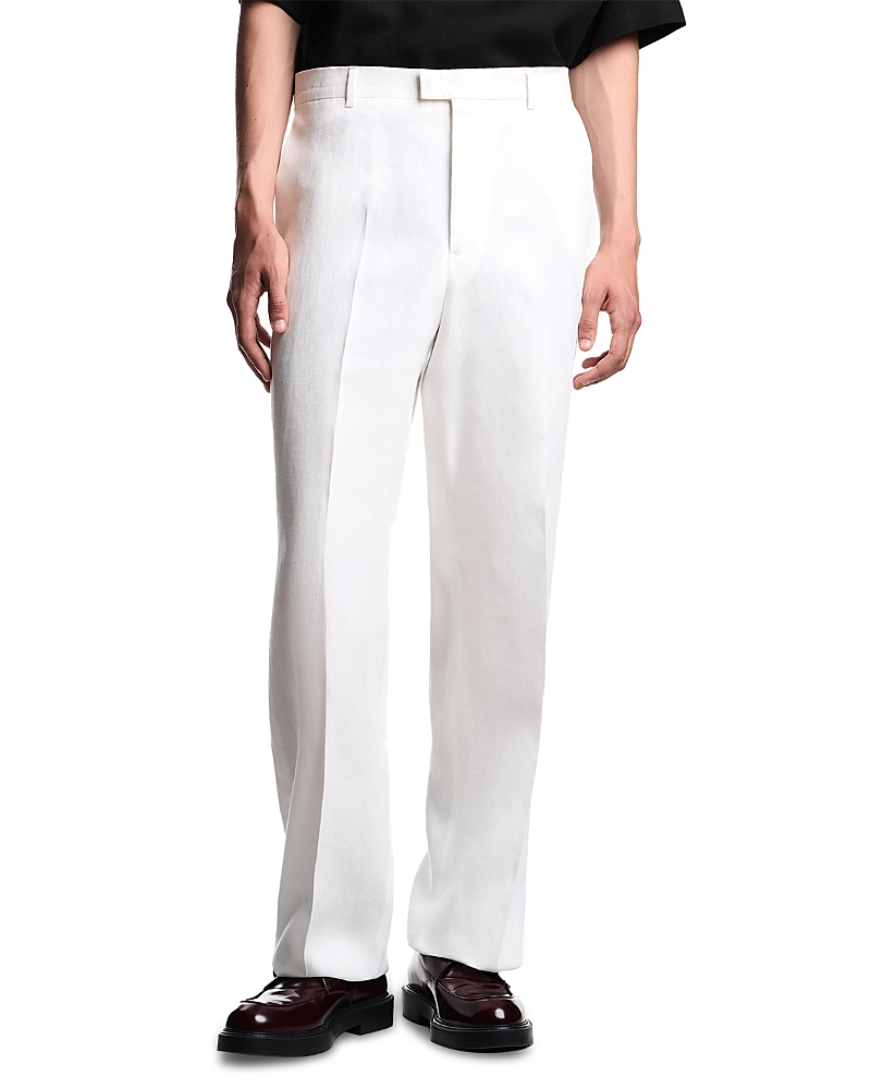 Emporio Armani Pure Linen Trousers In White