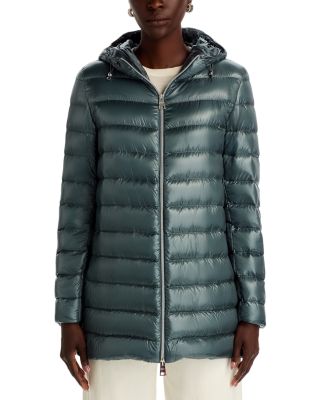 Quilted Hooded A Line Coat