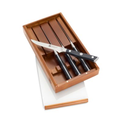 Spectrum 4 Piece Steak Knife Set with Wood Presentation Box