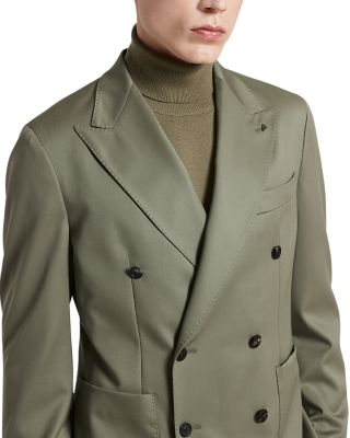 Solid Regular Fit Double Breasted Suit Jacket