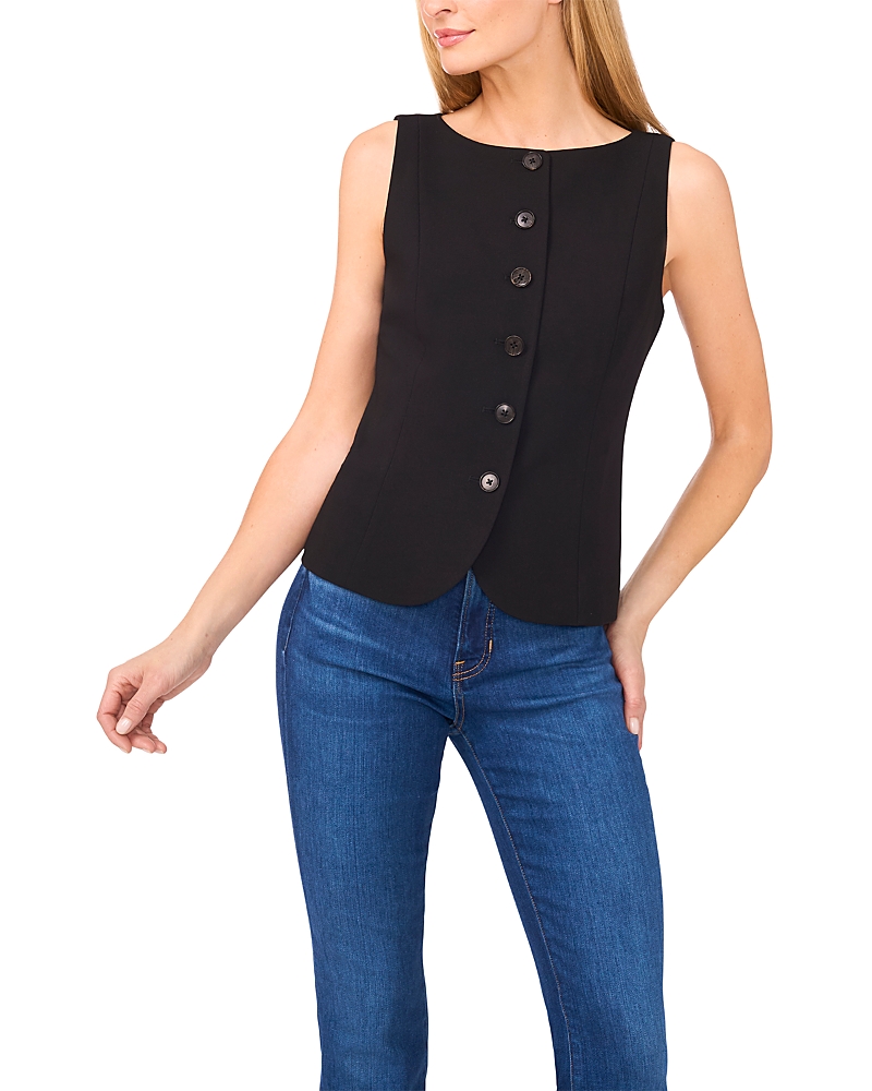 Cece Boat Neck Waistcoat In Black
