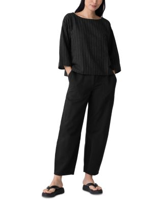 Bateau Neck Three-Quarter Length Top