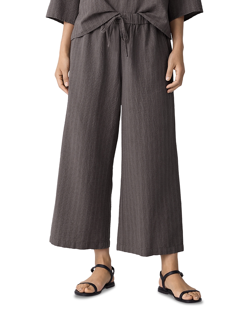 Eileen Fisher Wide Leg Cropped Pants In Brown
