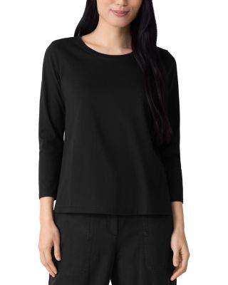 Eileen Fisher - Cotton Round Neck Easy Top