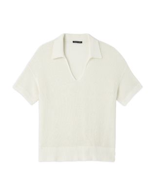 Cotton & Silk Split Neck Sweater