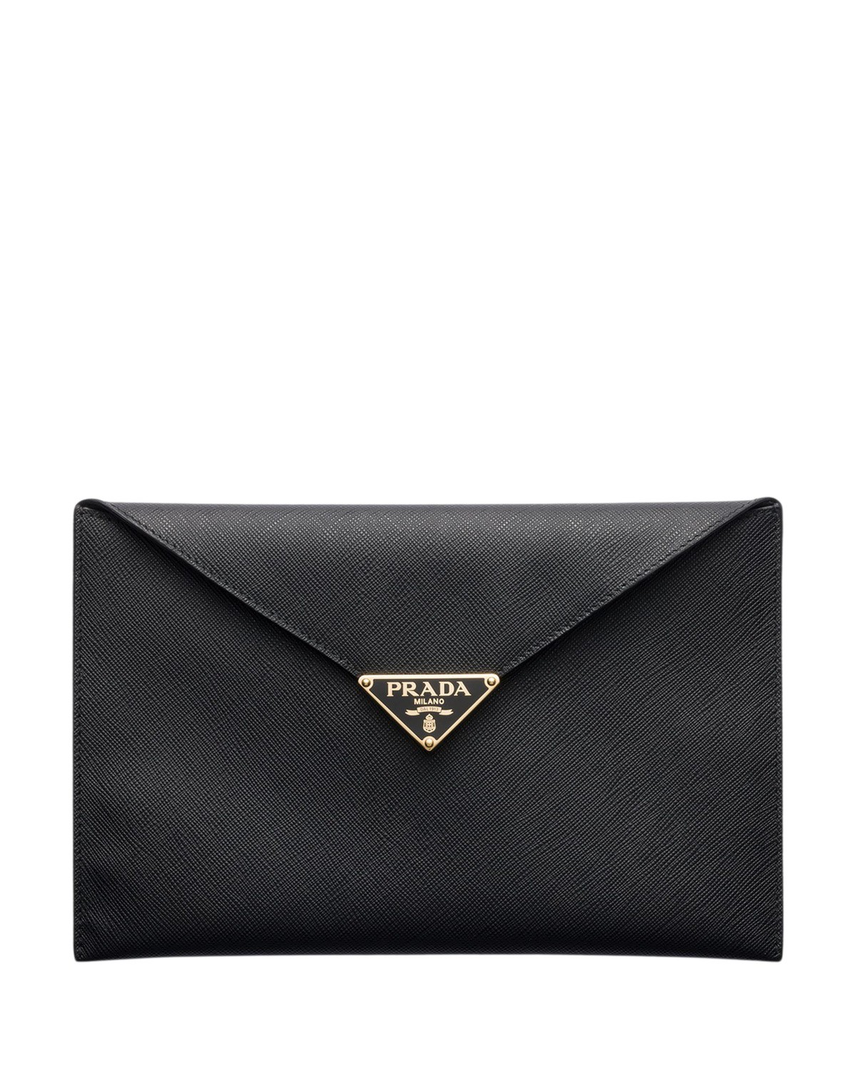 Saffiano Leather Envelope Clutch