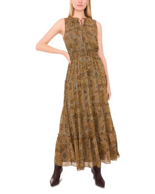 Tie Neck Tiered Dress