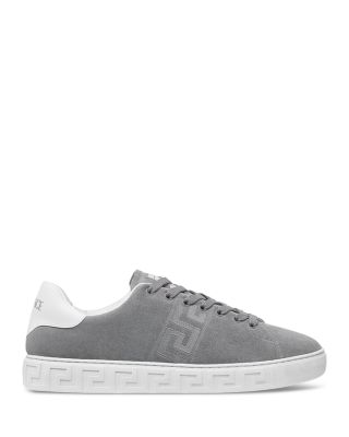 Men's Embroidered La Greca Suede Sneakers