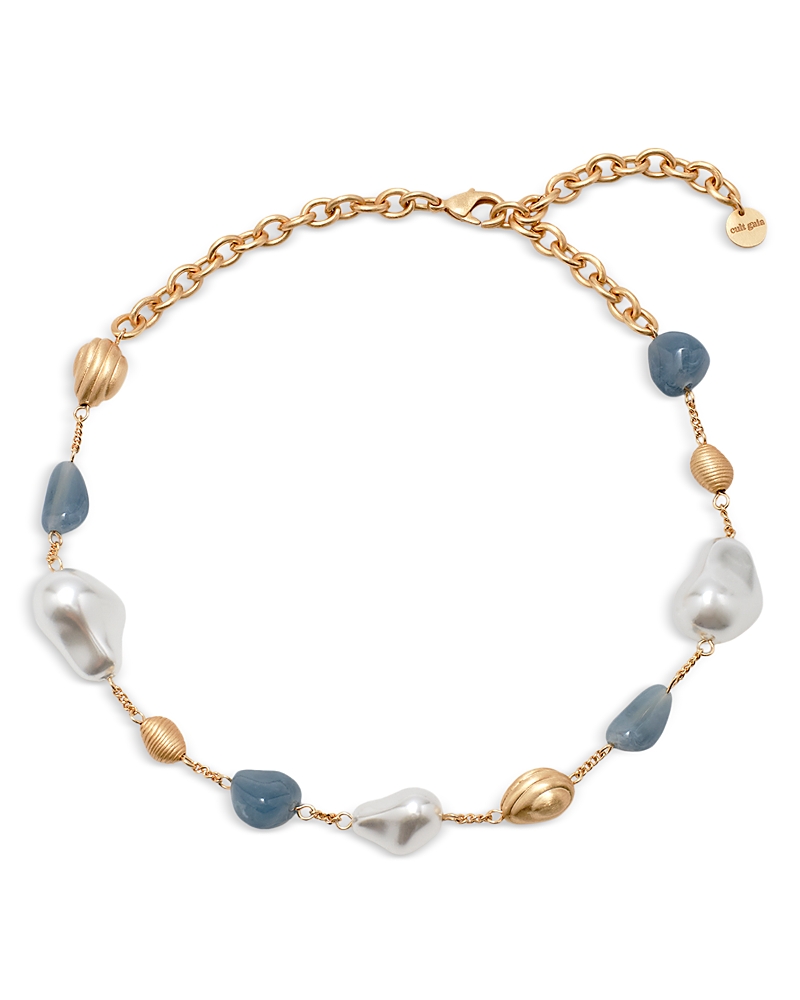 Cult Gaia Verona Mixed Stone Choker Necklace, 10.23 In Gold