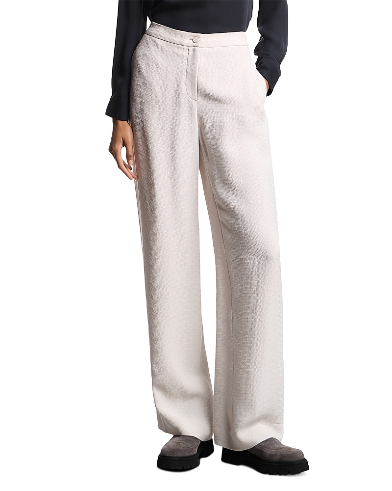 Emporio Armani Icon Textured Pants In Gray