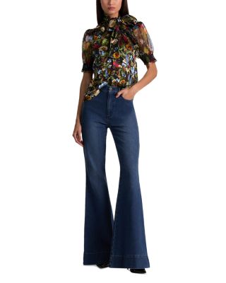 Brentley Tie Neck Puff Sleeve Blouse