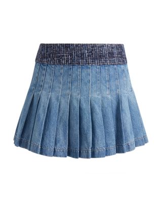 Mera Pleated Denim Mini Skirt