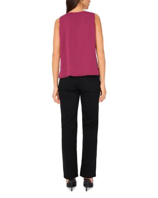 Ruffled Front Sleeveless Blouse