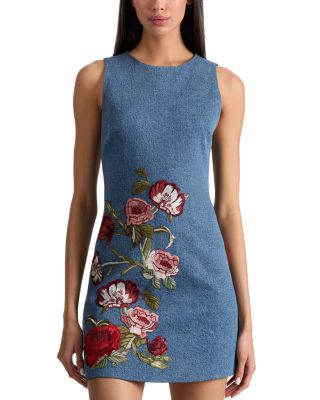Cade Floral Embroidered Sleeveless Shift Dress