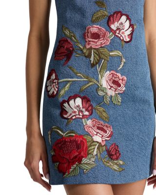 Cade Floral Embroidered Sleeveless Shift Dress