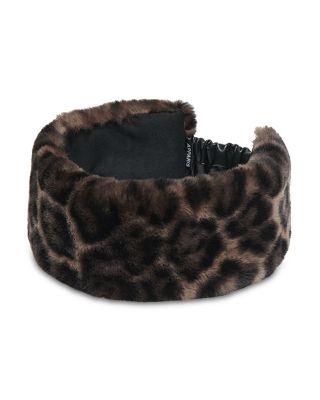 Eleni Leopard Print Faux Fur Headband