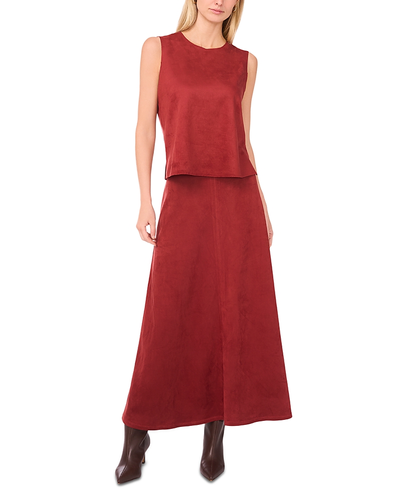 Vince Camuto Faux Suede A Line Skirt In Red