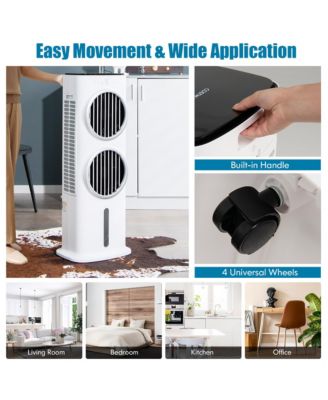  3-in-1 Evaporative Air Cooler with Fan & Humidifier Swamp Fan with 9H Timer Remote