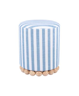 Dex Striped Linen Ottoman