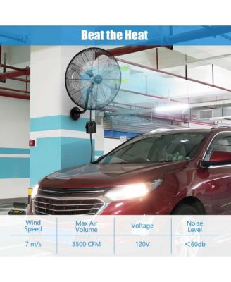 21" Wall Mount Meta Industrial Fan with 3 Speed Oscillating