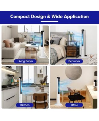 48'' Portable 80Â&deg; Oscillating Bladeless Tower Fan with Remote & LED Control