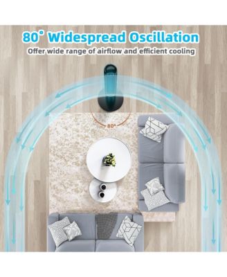 42'' Smart Display Panel 12H Timer Tower Fan with Remote