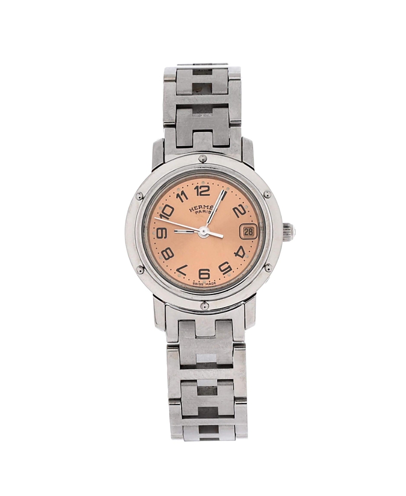 Pre-owned Pre-owned Hermes Hermes Clipper Quartz Watch In Stainless Steel 24mm