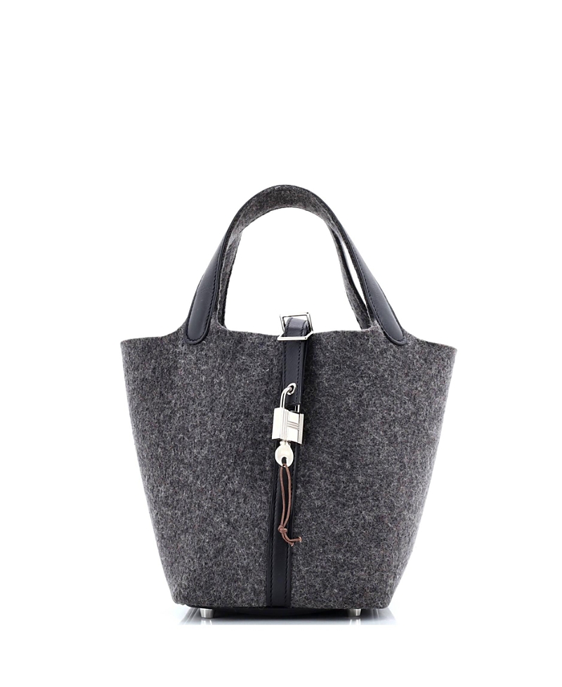 Pre-owned Pre-owned Hermes Hermes Pm Picotin Lock Bag Felt With Leather