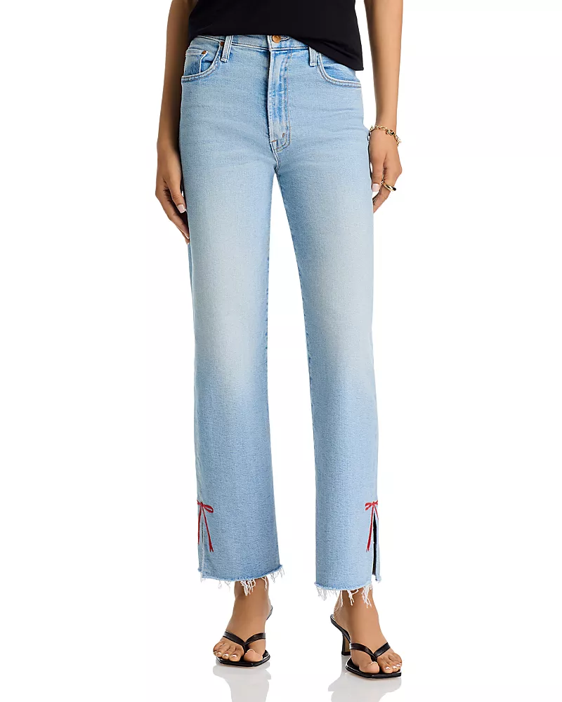 Mother The Rambler Slice Hover Fray High Rise Jeans in Complete 360