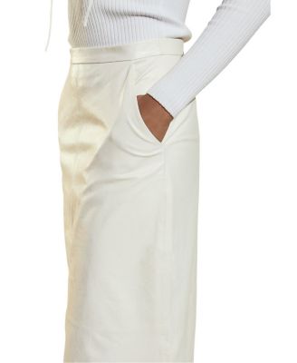 The London Leather Midi Skirt