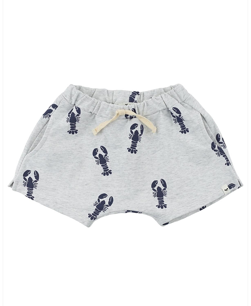 Oh Baby ! Unisex Lobsters Print Jamie Short - Baby, Little Kid In Gray