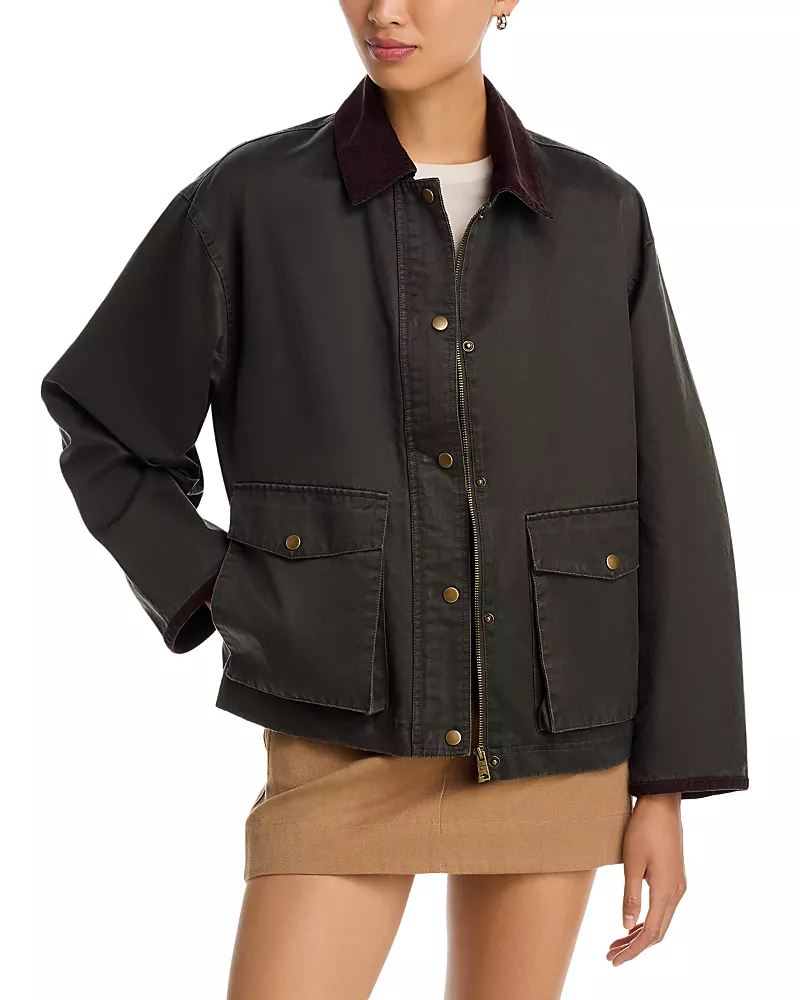 Aqua Cropped Barn Jacket - Exclusive