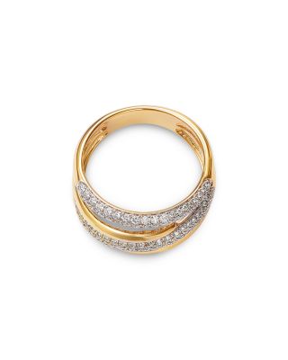 Diamond Multirow Statement Ring in 14K Two Tone Gold, 0.70 tcw