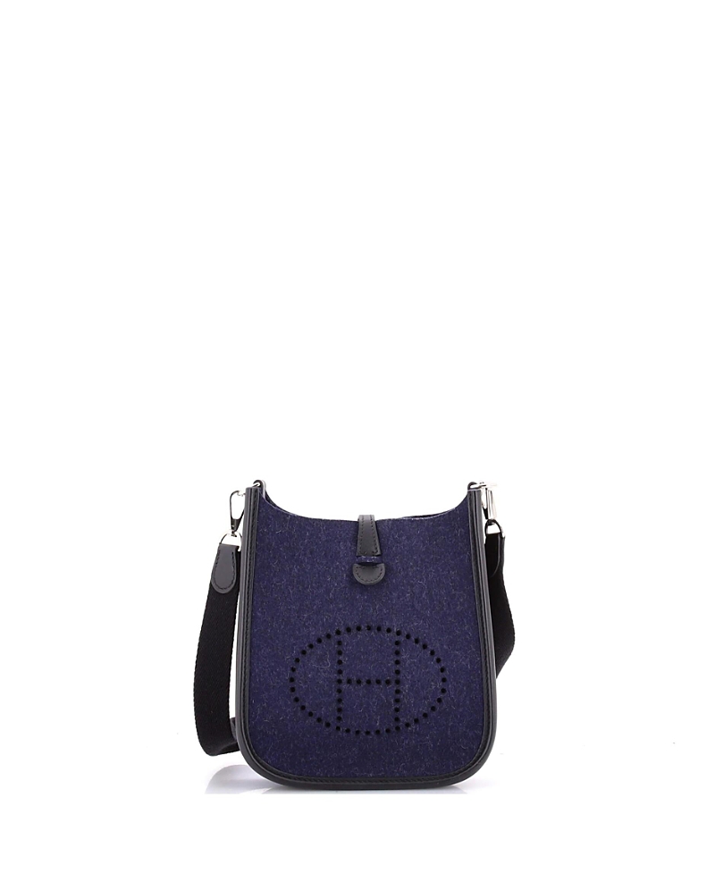 Pre-owned Pre-owned Hermes Hermes Tpm Evelyne Bag Gen Iii Felt In Blue