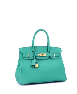 Birkin 30 Handbag Green Epsom with Gold Hardware